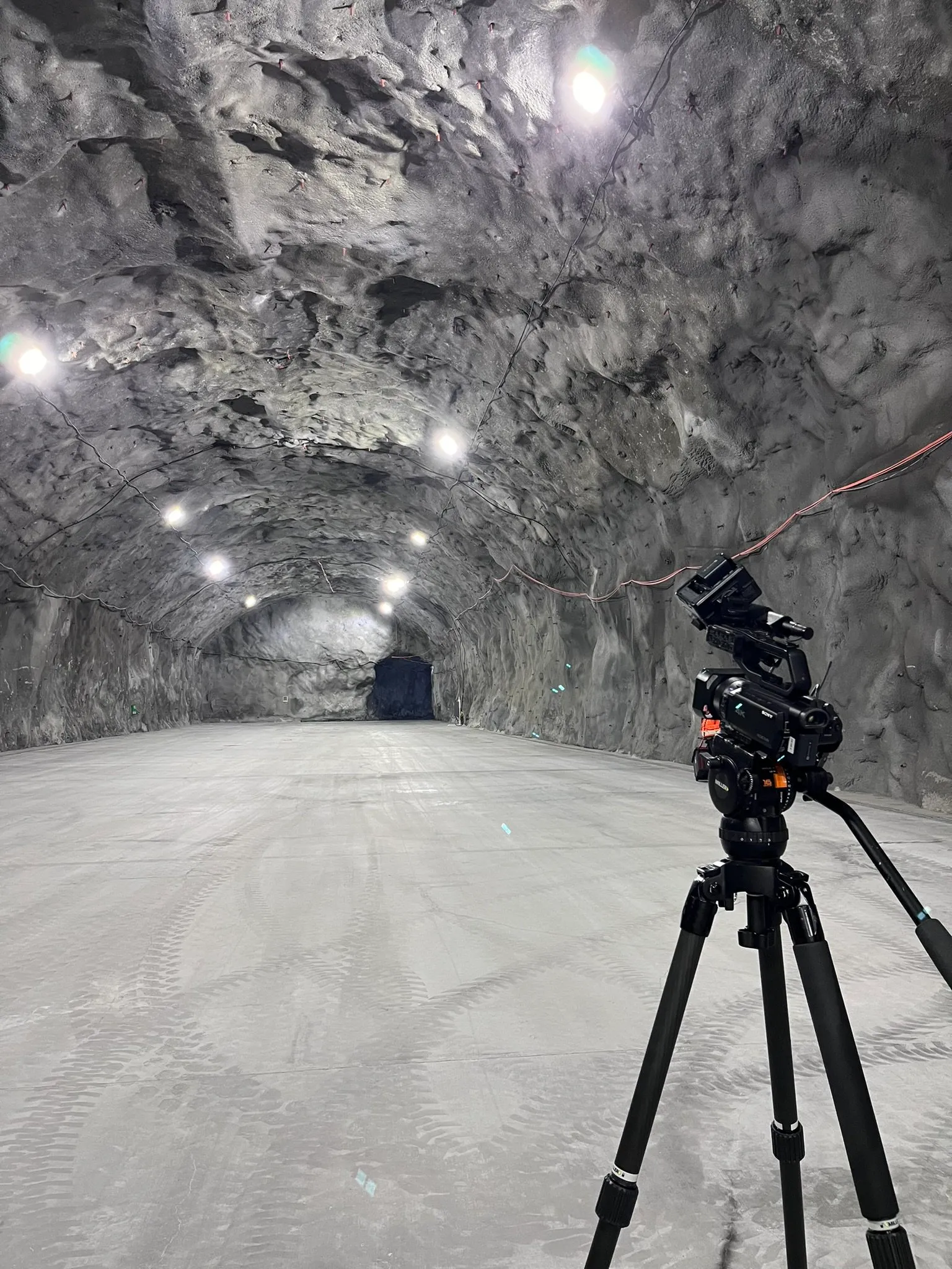 A camera in a cave