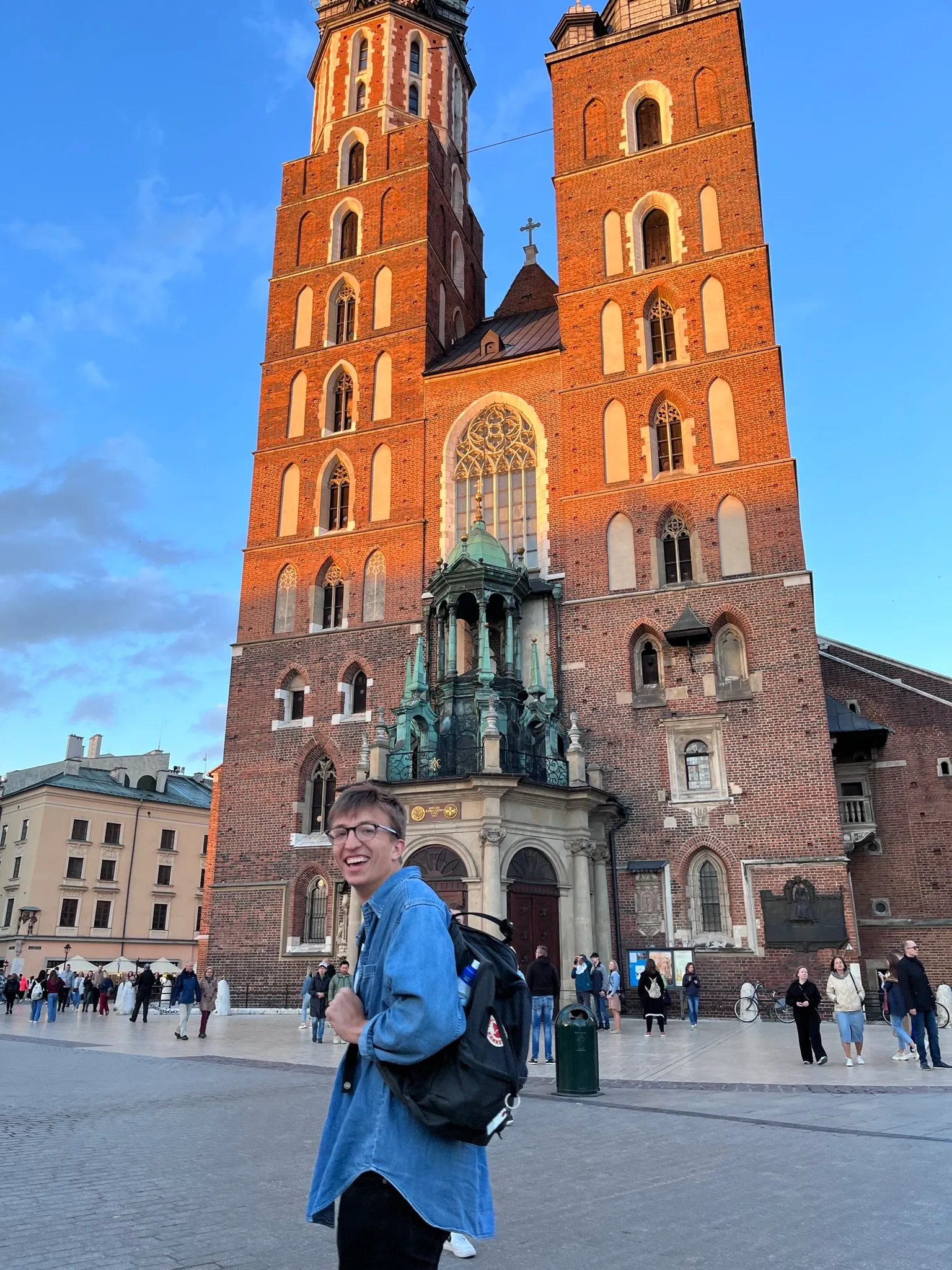 Eric walking around the streets of poland